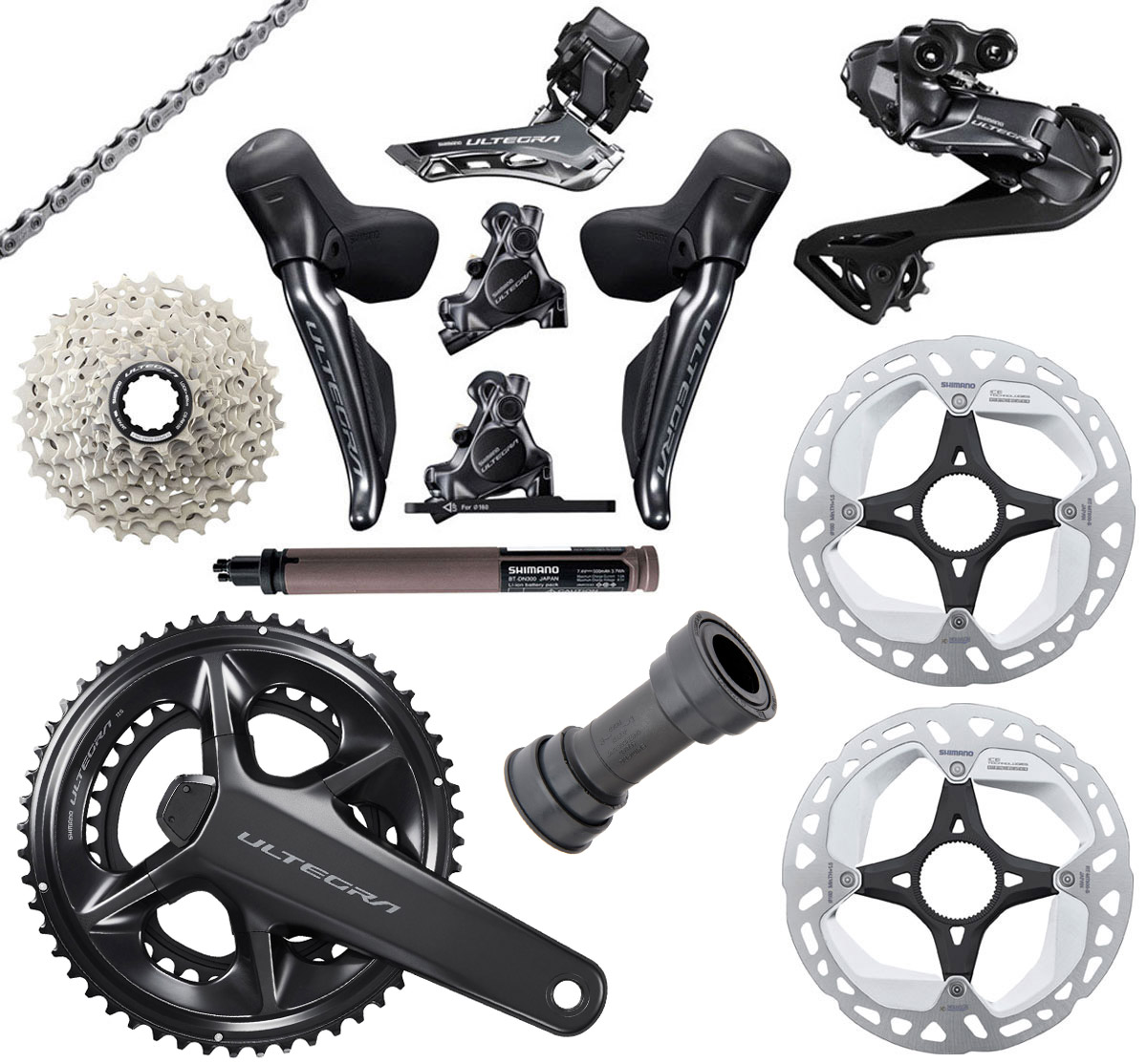 Shimano Gruppo ULTEGRA Di2 R8170-P 2x12 velocità Powermeter disco 160/160mm