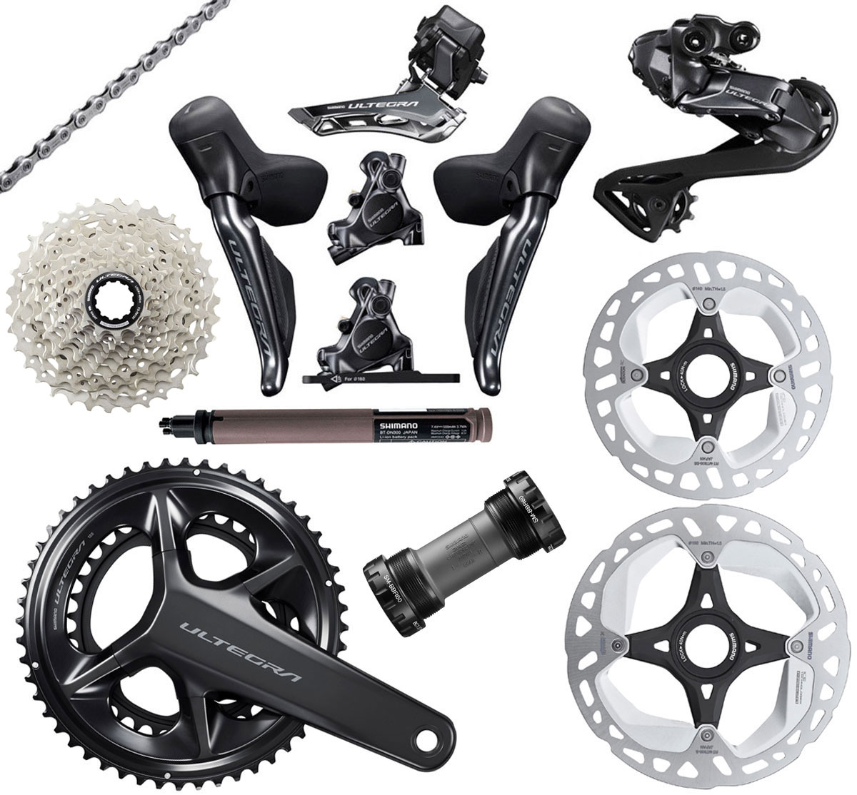 Shimano Gruppo ULTEGRA Di2 R8170 2x12 velocità 140/160mm TOP-DEAL